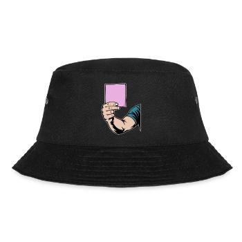Pinke Karte - Bucket Hat - Schwarz - Vorne