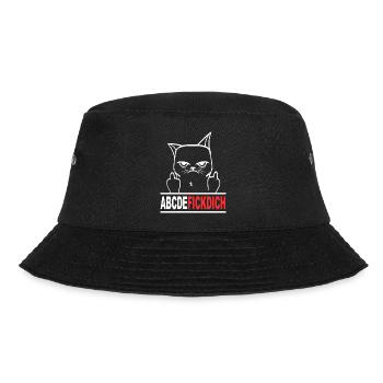 Fuck you Fick dich T Shirt Sprüche Lustige Tiere - Bucket Hat - Schwarz - Vorne