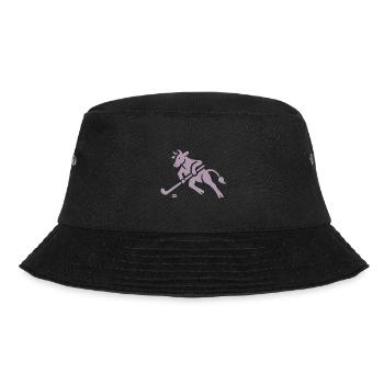 Cow Bull Hockey Player Silhouette - Bucket Hat - black - Front - Lela (165cm)