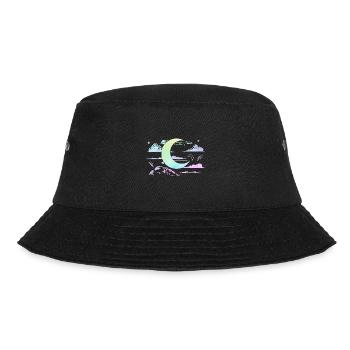Kawaii Mondsichel Witchy Pastell Goth Mond - Bucket Hat - Schwarz - Vorne - Lela (165cm)