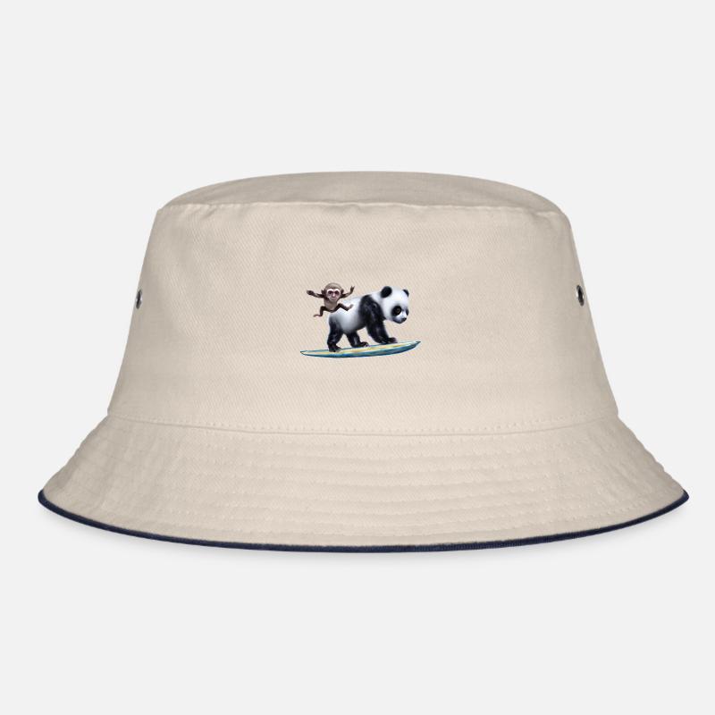 Surfender Panda und Affe Bucket Hat