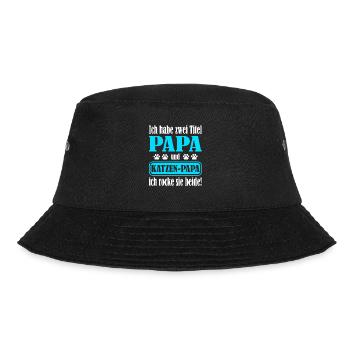 zwei Titel ich rocke beide Papa und Katzenpapa - Bucket Hat - Schwarz - Vorne - Lela (165cm)