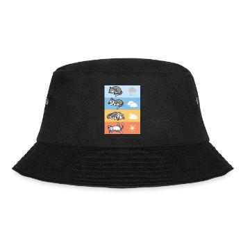 funny sleeping weather cats cuddly outfit - Bucket Hat - black - Front - Lela (165cm)