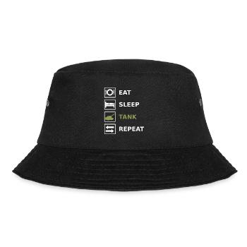 Eat Sleep Tank Repeat Tank Military - Bucket Hat - black - Front - Lela (165cm)