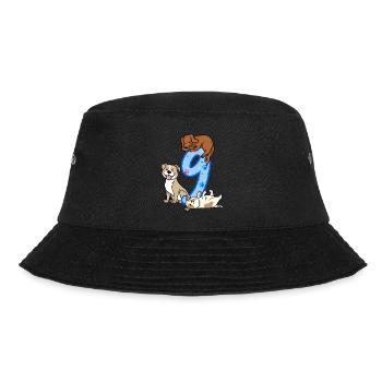 9. Geburtstag Junge Hunde Outfit 9 Jahre Alt - Bucket Hat - Schwarz - Vorne - Lela (165cm)