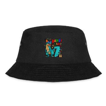 7th Birthday Dinosaur RAWR 7 Young Dino - Bucket Hat - black - Front - Lela (165cm)
