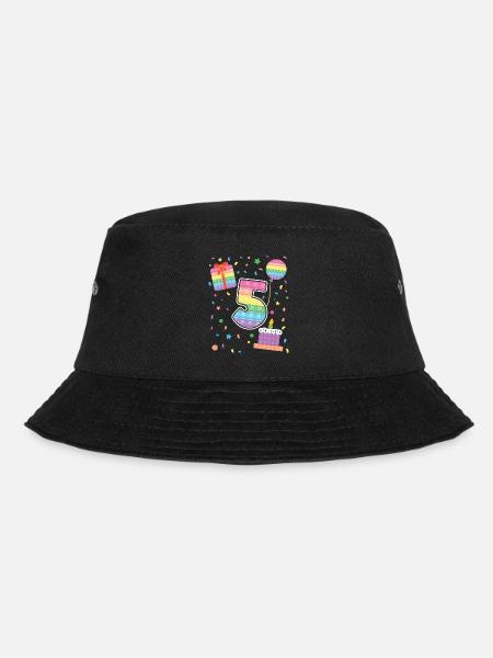 Pop It 5. Geburtstag Mädchen Jungen Fidget - Bucket Hat - Schwarz