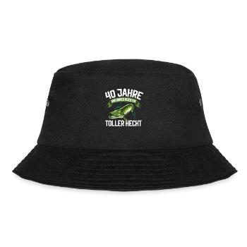 40 Jahre und immer noch ein toller Hecht Angler - Bucket Hat - Schwarz - Vorne - Lela (165cm)