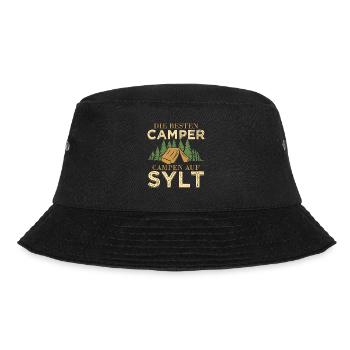 Die besten Camper campen auf Sylt Möwe In Nordsee - Bucket Hat - Schwarz - Vorne - Lela (165cm)
