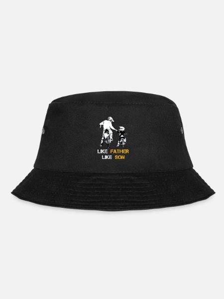 Motocross Father and Son Bicycle Motorcycle Son Bik - Bucket Hat - black