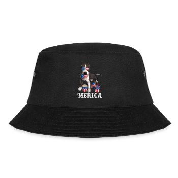 Merica Pit Bull 4th of July Dog American Flag USA - Bucket Hat - black - Front - Lela (165cm)
