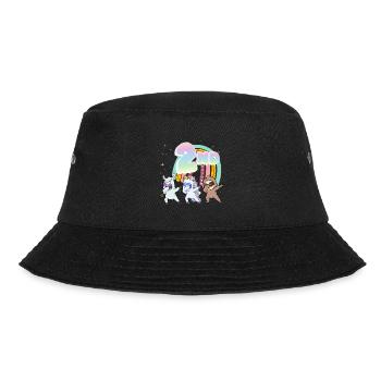 2nd Birthday Dabbing Llama Einhorn Faultier | 2nd - Bucket Hat - Schwarz - Vorne - Lela (165cm)
