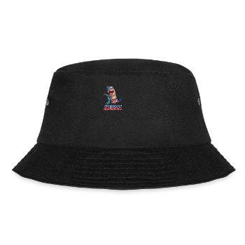 Trex amerikanische Flagge US Dino Merica 4. Juli - Bucket Hat - Schwarz - Vorne - Lela (165cm)