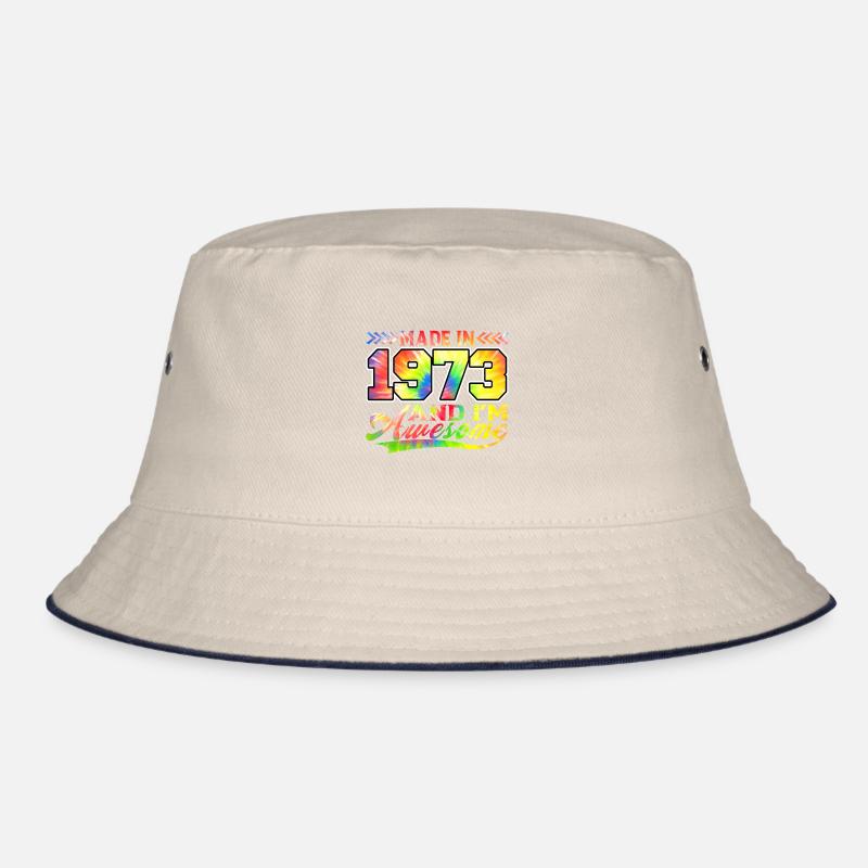 Made In 1973 Und Ich Bin Awesome Tie Dye Bunte Bucket Hat
