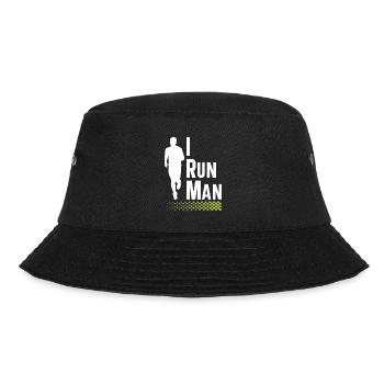 I Run Man | Running clothing | Fitness Shirt | - Bucket Hat - black - Front - Lela (165cm)