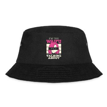 Ich Bin Der Waifu | Anime-liebhaber | Otaku Shirt - Bucket Hat - Schwarz - Vorne - Lela (165cm)