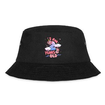 I am 2 years old | Unicorn theme | 2nd - Bucket Hat - black - Front - Lela (165cm)
