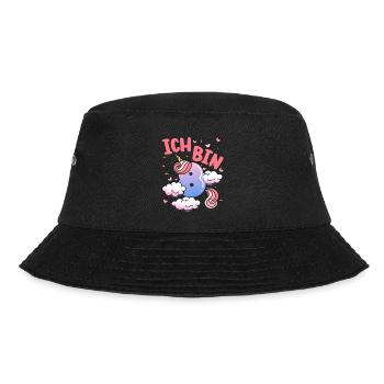Ich Bin 8 Jahre Alt | Einhorn-thema | 8. - Bucket Hat - Schwarz - Vorne - Lela (165cm)