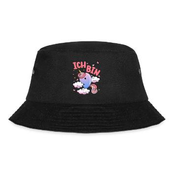 Ich Bin 9 Jahre Alt | Einhorn-thema | 9. - Bucket Hat - Schwarz - Vorne - Lela (165cm)
