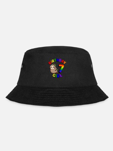 Geburtstag 7 Mädchen Niedliches Baby Faultier - Bucket Hat - Schwarz