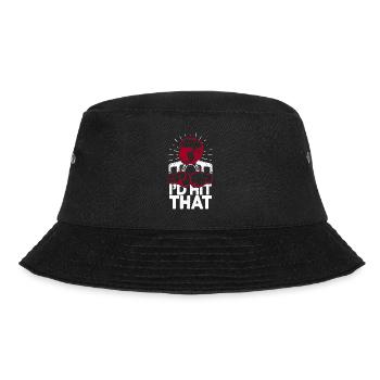 Ich würde diesen lustigen Box-Retro-Boxer treffen - Bucket Hat - Schwarz - Vorne - Lela (165cm)