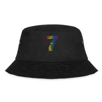 Seven 7th Birthday | Coldorful Words Themed - Bucket Hat - Schwarz - Vorne - Lela (165cm)