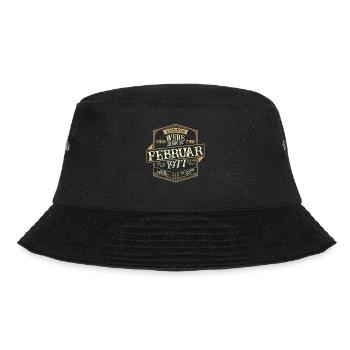 Februar 1977 Geburtstag Mann - Bucket Hat - Schwarz - Vorne - Lela (165cm)