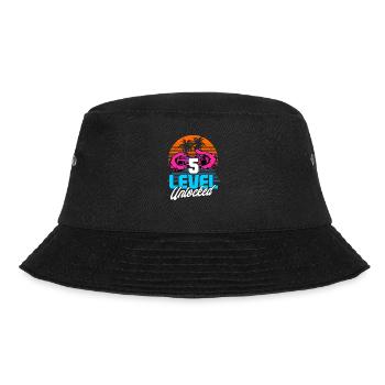 Level 5 Unlocked 5. Geburtstag Gamer 80er retro - Bucket Hat - Schwarz - Vorne - Lela (165cm)