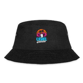 Level 9 Unlocked 9. Geburtstag Gamer 80er retro - Bucket Hat - Schwarz - Vorne - Lela (165cm)