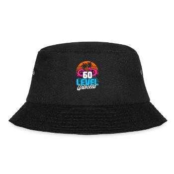Level 60 Unlocked 60. Geburtstag Gamer 60er retro - Bucket Hat - Schwarz - Vorne - Lela (165cm)