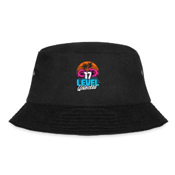 Level 17 Unlocked 17. Geburtstag Gamer 80er retro - Bucket Hat - Schwarz - Vorne - Lela (165cm)