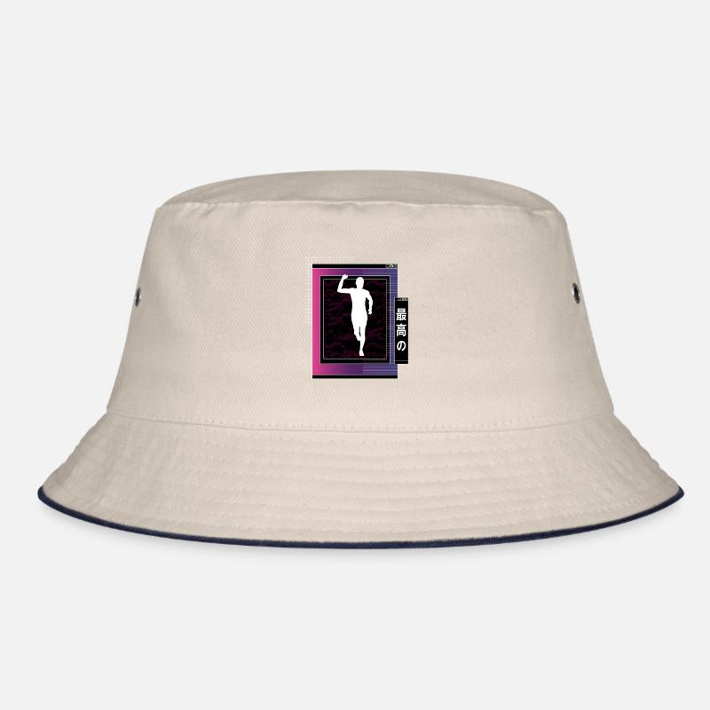 Vaporwave Metaverse Marathon, Trail Running Bucket Hat