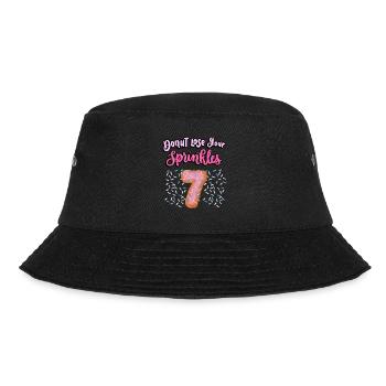 Donut Lose Your Sprinkles 7. Geburtstag | Donut - Bucket Hat - Schwarz - Vorne - Lela (165cm)
