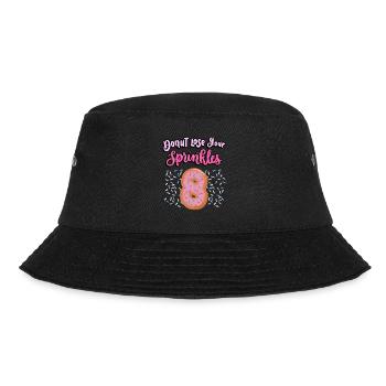 Donut Lose Your Sprinkles 8. Geburtstag | Donut - Bucket Hat - Schwarz - Vorne - Lela (165cm)