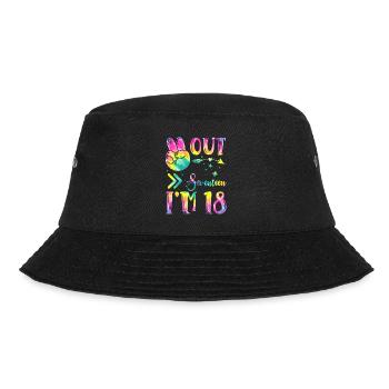 Peace Out Seventeen I'm 18 | Tie Dye Themed - Bucket Hat - Schwarz - Vorne - Lela (165cm)