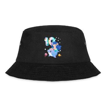 10th birthday | Mermaid Birthday | - Bucket Hat - black - Front - Lela (165cm)
