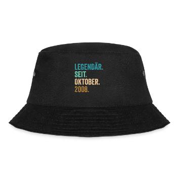 14 Jahre Legendär Seit Oktober 2008 14. Geburtstag - Bucket Hat - Schwarz - Vorne - Lela (165cm)