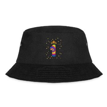 1st birthday Krone | Tie Dye Themed Birthday | - Bucket Hat - black - Front - Lela (165cm)