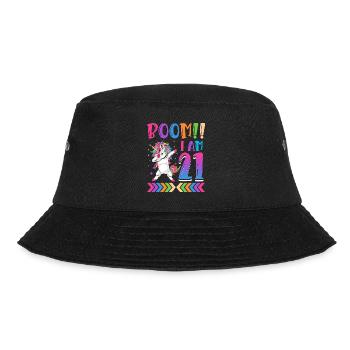 Boom!! Ich Bin 21, Buntes Lustiges Einhorn 21. - Bucket Hat - black - Front - Lela (165cm)