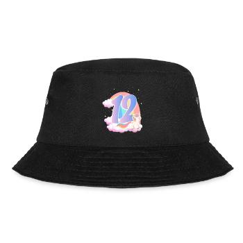 12 Unicorn Rainbow Clouds Little Pony 12. - Bucket Hat - black - Front - Lela (165cm)