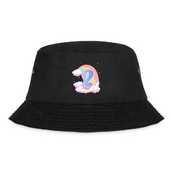 2 Unicorn Rainbow Clouds Little Pony 2. - Bucket Hat - black - Front - Lela (165cm)