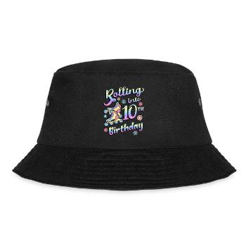 Rolling Into 10. Geburtstag Roller Skater Inline - Bucket Hat - Schwarz - Vorne - Lela (165cm)