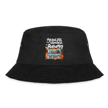 Medicine for Happiness in Autumn Weekdays Days - Bucket Hat - black - Front - Lela (165cm)