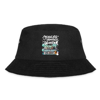 Medicine for happiness on winter weekdays cats - Bucket Hat - black - Front - Lela (165cm)