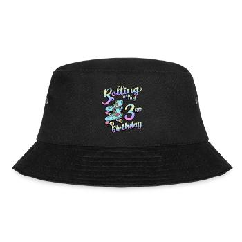 Rolling Into My 3rd Birthday Quad Skater - Bucket Hat - Schwarz - Vorne - Lela (165cm)