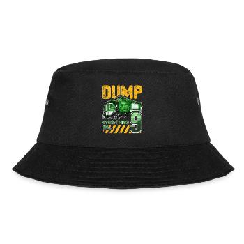 Garbage Truck 9th Birthday 9 Years Old Birthday - Bucket Hat - black - Front - Lela (165cm)