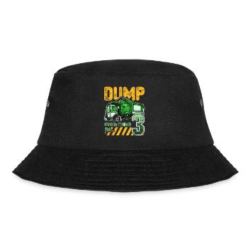 Garbage Truck 3rd Birthday 3 Years Old Birthday - Bucket Hat - black - Front - Lela (165cm)