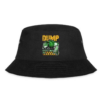 Garbage Truck 4th Birthday 4 Years Old Birthday - Bucket Hat - black - Front - Lela (165cm)