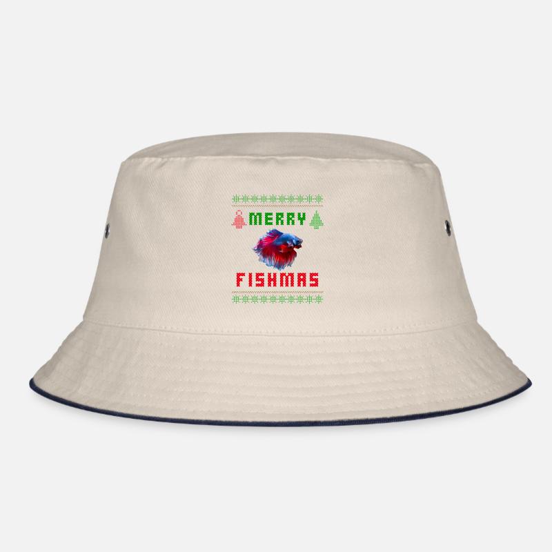 Betta Fisch Siamesische Kampffisch Weihnachten Pullover Bucket Hat