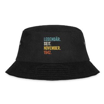 80 Jahre Legendär Seit November 1942 80. - Bucket Hat - Schwarz - Vorne - Lela (165cm)